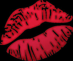 kiss lips blank template flip