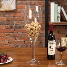 20 Inch Giant Novelty Clear Wine Glass And Cork Holder
