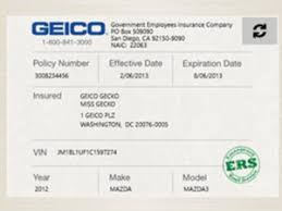 geico insurance card template beware