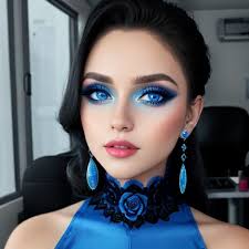 blue blue eyes pretty makeup openart