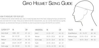 Giro Women S Helmet Size Chart Best Picture Of Chart
