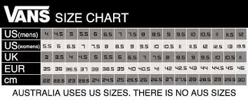 Vans Sneakers Size Chart
