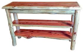Touch device users, explore by touch or with swipe gestures. Rustic Red Cedar Log Live Edge Tv Stand Console Table Rustic Console Tables By Furniture Barn Usa Houzz
