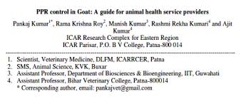 Ppr Control In Goat A Guide For Animal Health Service