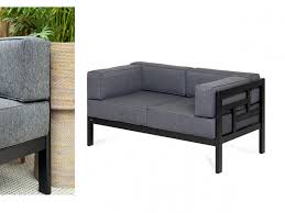 Garden Sofa 2 Seater Outdoor Black