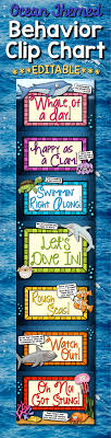 Ocean Themed Behavior Clip Chart With Editable Pages