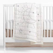 Moon White Organic Baby Crib Quilt