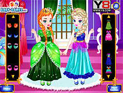 baby elsa with anna dress up game