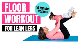 mommy baby at home workout floor