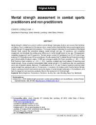 mental strength essment in combat