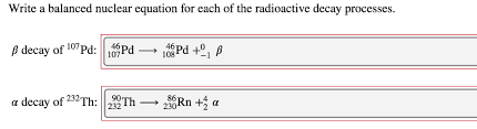Balanced Nuclear Equation
