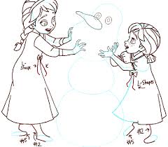 How to draw snowman with scarf. How To Draw Princess Anna And Elsa Building A Snowman From Frozen How To Draw Step By Step Drawing Tutorials