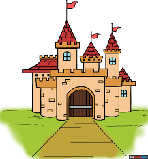 how to draw a cartoon castle in a few