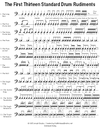Free Drum Lessons Rudiments The First Thirteen Standard