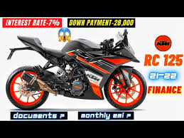 ktm rc 125 finance down payment only