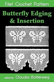 Butterfly Edging Insertion Filet Crochet Pattern