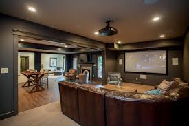 This home theater is just the right size for this small living room by garrison hullinger. 75 Beautiful Basement Home Theater Pictures Ideas Houzz