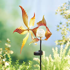 Solar Fantail Fish Spinner Stake Signals