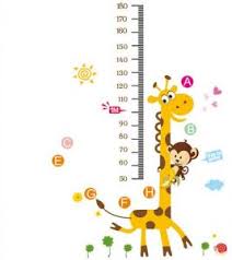 Jungle Zoo Animal Wall Sticker Monkey Climbing On Giraffe Growth Chart Nursery Wall Decal
