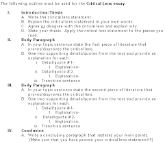 The Critical Lens Essay   One of the writing tasks on the     The Critical Lens Essay   One of the writing tasks on the Comprehensive  English Regents Exam