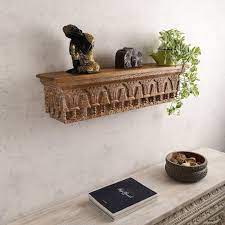 Wooden Hand Carved Wall Shelf