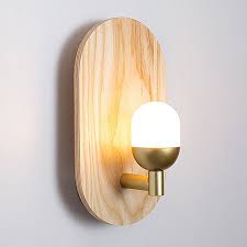 Wood 1 Light Flush Mount Wall Light