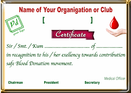 blood donation certificate psd