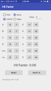 Hit Factor Calculator By Mechdome