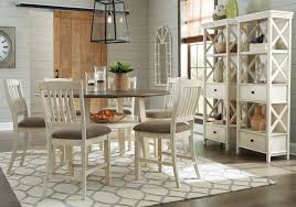 Wood round dining room sets. Bolanburg Two Tone Round Extendable Counter Height Dining Room Set From Ashley Coleman Furniture
