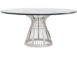 Lexington Ariana Riviera Stainless Dining Table With 72 Glass Top