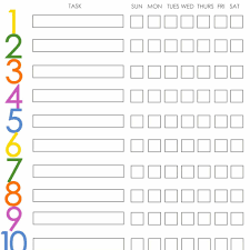 Free Printable Weekly Chore Charts Educational Ts For Year