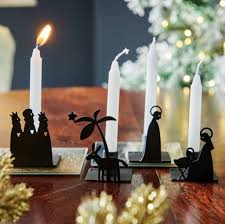 four nativity advent candles by