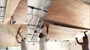 how to build plywood falls ceiling with