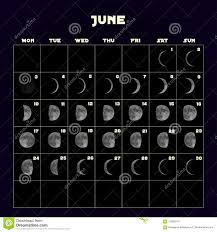 Moon Phases Calendar For 2019 With Realistic Moon June