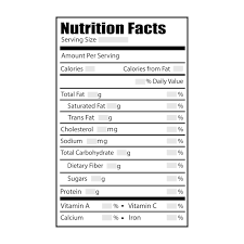 nutrition facts design label vector