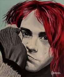I did really like how my hair looked in august so i kind of regret getting the layers tucked back in. Kurt Cobain Red Hair Nirvana Art Print Reproduction Etsy