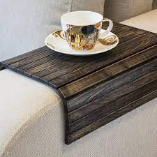 Sofa Tray Table Vintage Black Wood