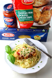 Remove the pan from the heat and add the drained angel hair pasta, parmesan cheese, and the remaining 1/2 tablespoon of parsley. Easy Chicken Parm Mom Loves Baking