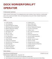 best dock worker resume examples