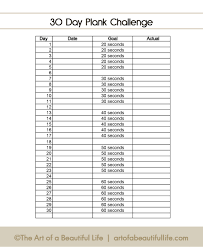 Easy 30 Day Plank Challenge 30 Day Plank Challenge For