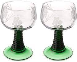 set of 2 glass rhein roemer goblet