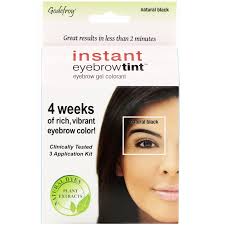 General rule is when you have dark hair, your eyebrows should be 2 shades lighter. Godefroy Instant Eyebrow Tint Natural Black 3 Application Kit Iherb