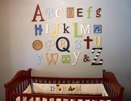 Wooden Alphabet Letters Set Painted