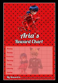 Details About Miraculous Ladybug Cat Noir Reward Behaviour Chart Free Stickers Pen