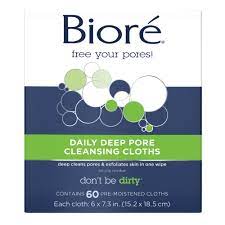 biore cleansing cloths daily deep pore 60 pre moistened cloths