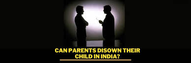 can pas disown their child in india