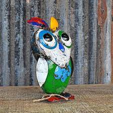 Owl Recycled Metal Garden Ornament