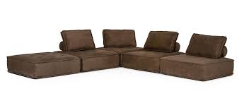 modern brown fabric modular sectional sofa