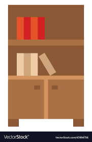 Bookcase Icon Wooden Shelf Furniture