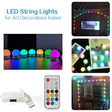 Led Indoor Sting Lights 10pcs Colorful Decorative String Lights Dimmable Led Strip Light Bulb Usb Powered And Remote Control